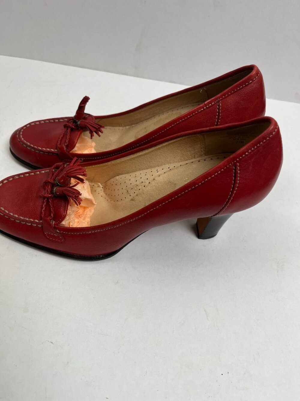 Vintage Joan & David Red High Heel Loafers 7.5M